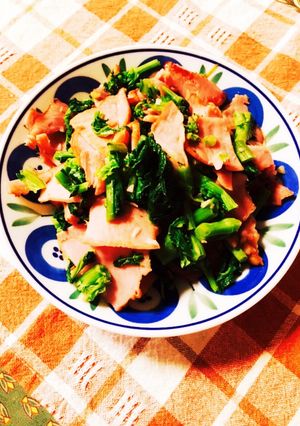 菜の花とベーコンの炒め物-レシピのメイン写真