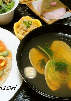 ひな祭りに！ハマグリと三つ葉のお吸い物-レシピのメイン写真