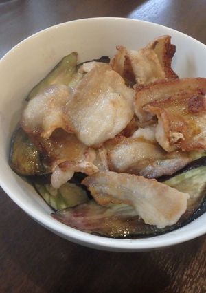豚バラのスライスとナスの簡単どんぶり-レシピのメイン写真