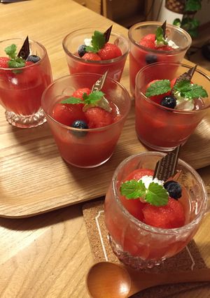 スイカのゼリー-レシピのメイン写真