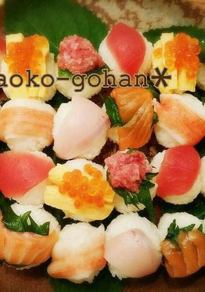 ハートをぎゅっ♡不器用女子の手まり寿司♡-レシピのメイン写真