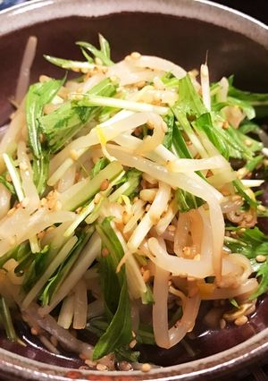 もやしと水菜の手抜き中華風サラダ-レシピのメイン写真