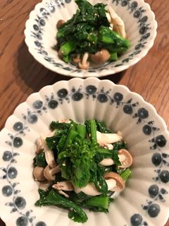 菜の花としめじの胡麻山葵和え-レシピのメイン写真