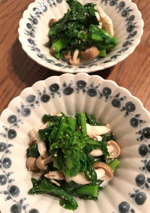 菜の花としめじの胡麻山葵和え-レシピのメイン写真
