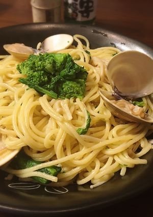 はまぐりと菜の花の和風ボンゴレ風パスタ-レシピのメイン写真