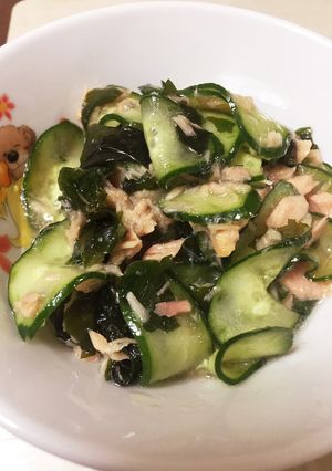 酸っぱくない胡瓜とワカメとツナの酢の物-レシピのメイン写真