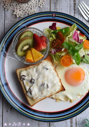 水切りヨーグルトのチーズケーキ風トースト-レシピのメイン写真