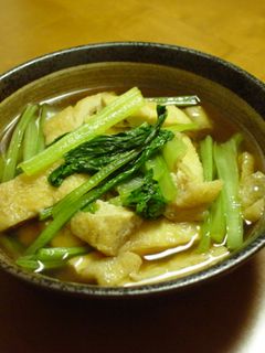 麺つゆで♪小松菜と油揚げの簡単煮びたし-レシピのメイン写真