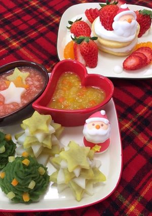 クリスマスプレート☆離乳食☆１０ヶ月頃〜-レシピのメイン写真