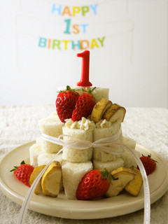 食パンで♪1歳の誕生日ケーキ【離乳食】-レシピのメイン写真