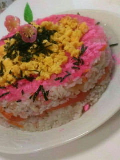 ちょー簡単。ちらし寿司ケーキ。-レシピのメイン写真