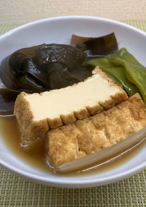 新物早煮昆布と厚揚げの煮物-レシピのメイン写真