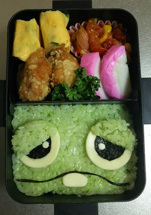 旦那⭐キャラ弁 ガチャピン-レシピのメイン写真