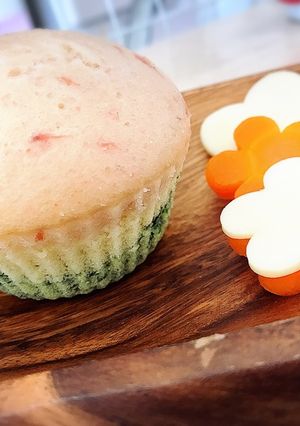 ひな祭り３色蒸しパン(離乳食にも)-レシピのメイン写真