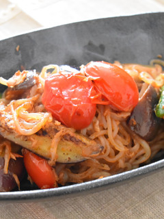 ダイエット★しらたきで作る夏野菜のパスタ-レシピのメイン写真