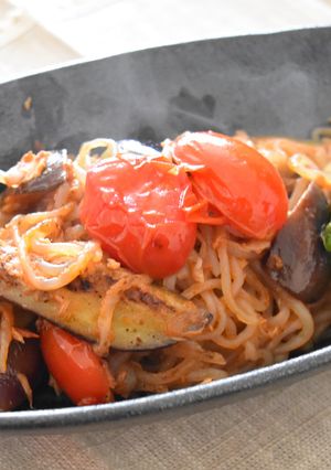 ダイエット★しらたきで作る夏野菜のパスタ-レシピのメイン写真