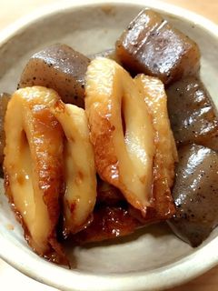 こんにゃくとちくわの甘辛煮-レシピのメイン写真