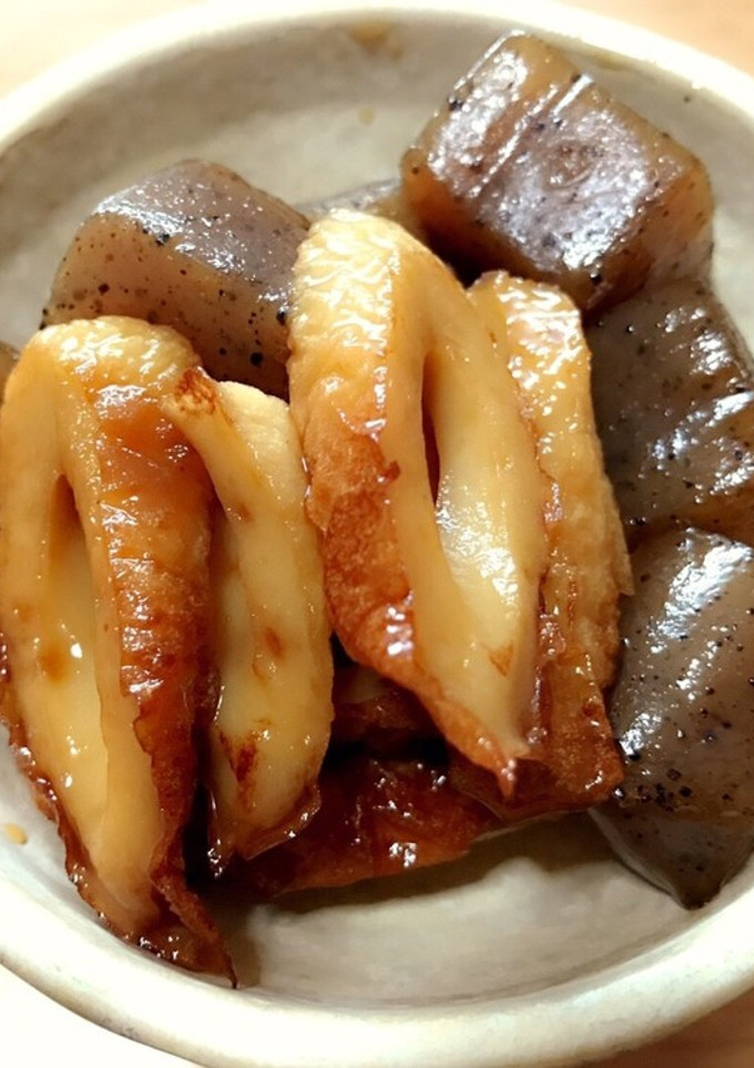 こんにゃくとちくわの甘辛煮-レシピのメイン写真