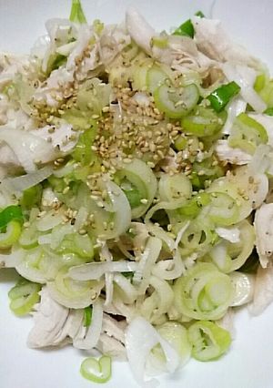 レンジで簡単☆ささみ 長ネギ和え♡-レシピのメイン写真
