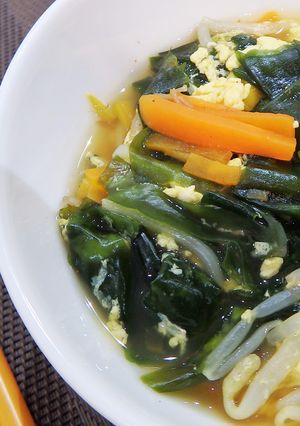ファインスパイスのもやしわかめスープ-レシピのメイン写真