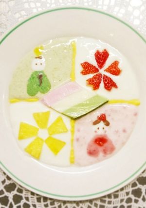 ヨーグルトアート　de　おひな様♡-レシピのメイン写真