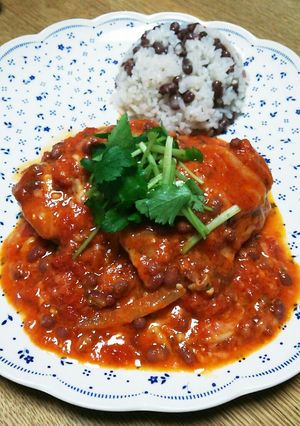 小豆と鶏肉のトマト煮込み-レシピのメイン写真