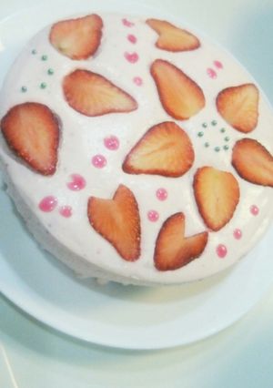 ☆春らしい苺ムース&抹茶スポンジケーキ☆-レシピのメイン写真
