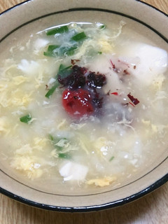 胃もたれ、つわりに☆豆腐とネギの玉子雑炊-レシピのメイン写真