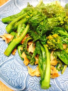 豚モモ肉と菜の花のシンプル炒め-レシピのメイン写真
