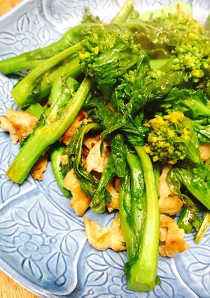 豚モモ肉と菜の花のシンプル炒め-レシピのメイン写真