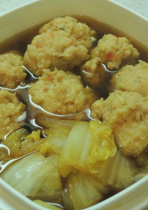 鶏つくねと白菜の煮物-レシピのメイン写真