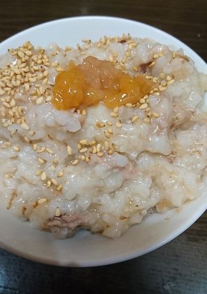梅と豚肉の鰹だし茶漬け-レシピのメイン写真