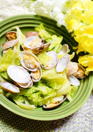 春 キャベツと一緒に【あさりの酒蒸し】-レシピのメイン写真