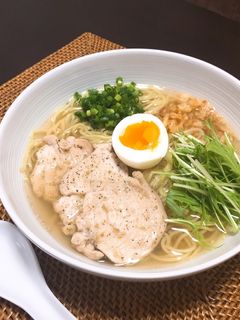 簡単!本格派!!蒸し鶏の柚子胡椒ラーメン-レシピのメイン写真
