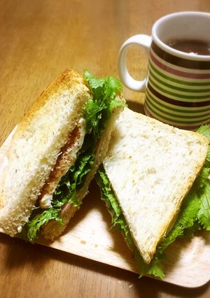 わさび菜とクリームチーズのサンドイッチ-レシピのメイン写真