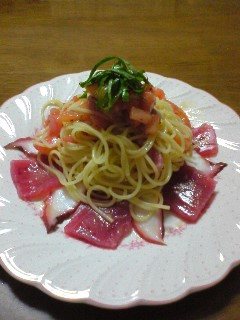 トマトとマグロの冷製パスタ♪-レシピのメイン写真