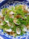 ハマグリのねぎだく醤油パスタ