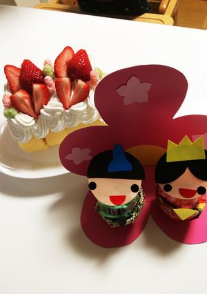 簡単手作りひな祭りケーキ-レシピのメイン写真