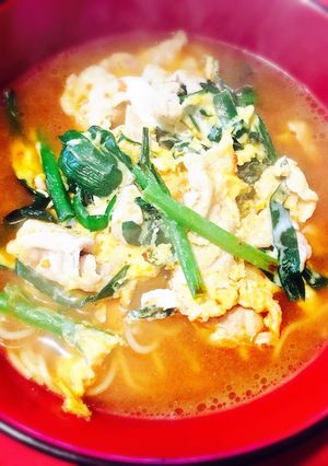 ピリ辛豚ニラ玉入り王将味噌ラーメン♪-レシピのメイン写真