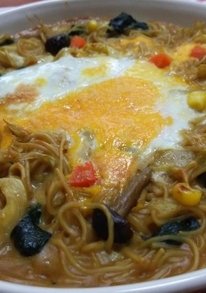 卵＆季節の野菜☆豆乳味噌ラーメングラタン-レシピのメイン写真