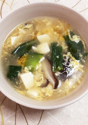 青梗菜と鳥肉の中華スープ-レシピのメイン写真