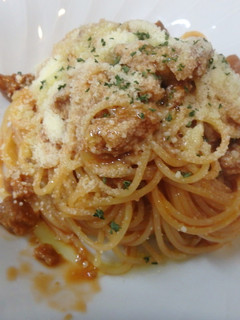 レトルトハンバーグのミートソースパスタ-レシピのメイン写真