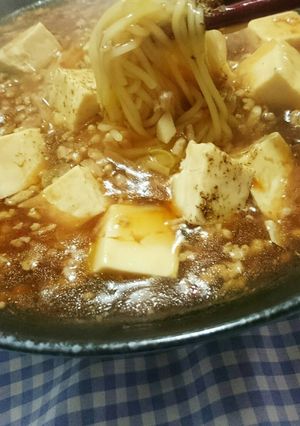 王将ラーメンで♪とろとろ麻婆ラーメン♪-レシピのメイン写真