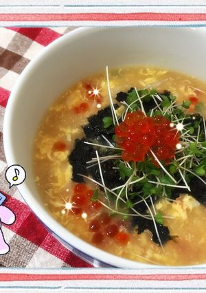 コンビニおにぎりを簡単リメイク♡卵雑炊-レシピのメイン写真