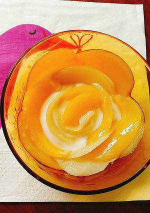 桃缶でヨーグルトアート☆-レシピのメイン写真