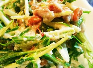 簡単水菜と納豆の白和えサラダ-レシピのメイン写真