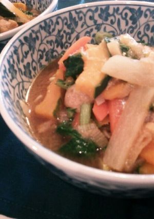 野菜たっぷり☆ほうとう風味噌ラーメン-レシピのメイン写真