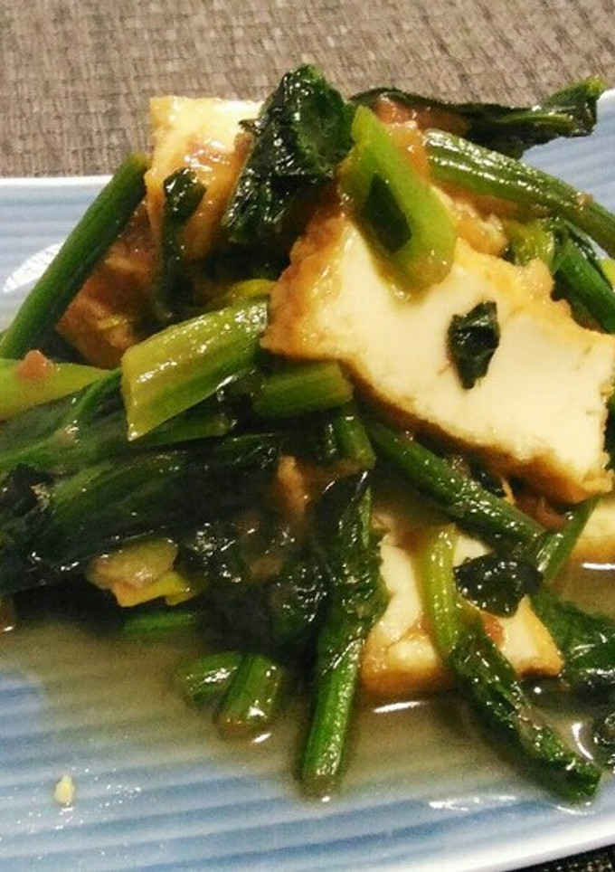 梅が相性◎厚揚げと青菜の梅風味炒め-レシピのメイン写真