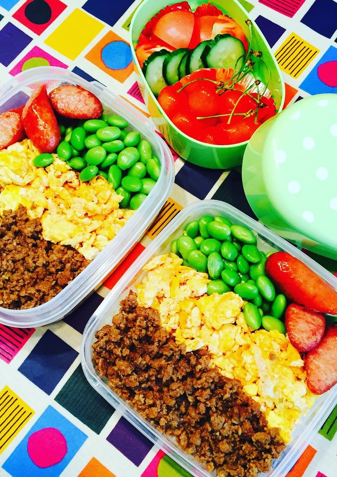 目標5分で作る★我が家の手抜きそぼろ弁当-レシピのメイン写真