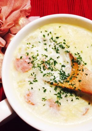 超簡単！チーズ豆乳スープ♡コンソメ風味-レシピのメイン写真